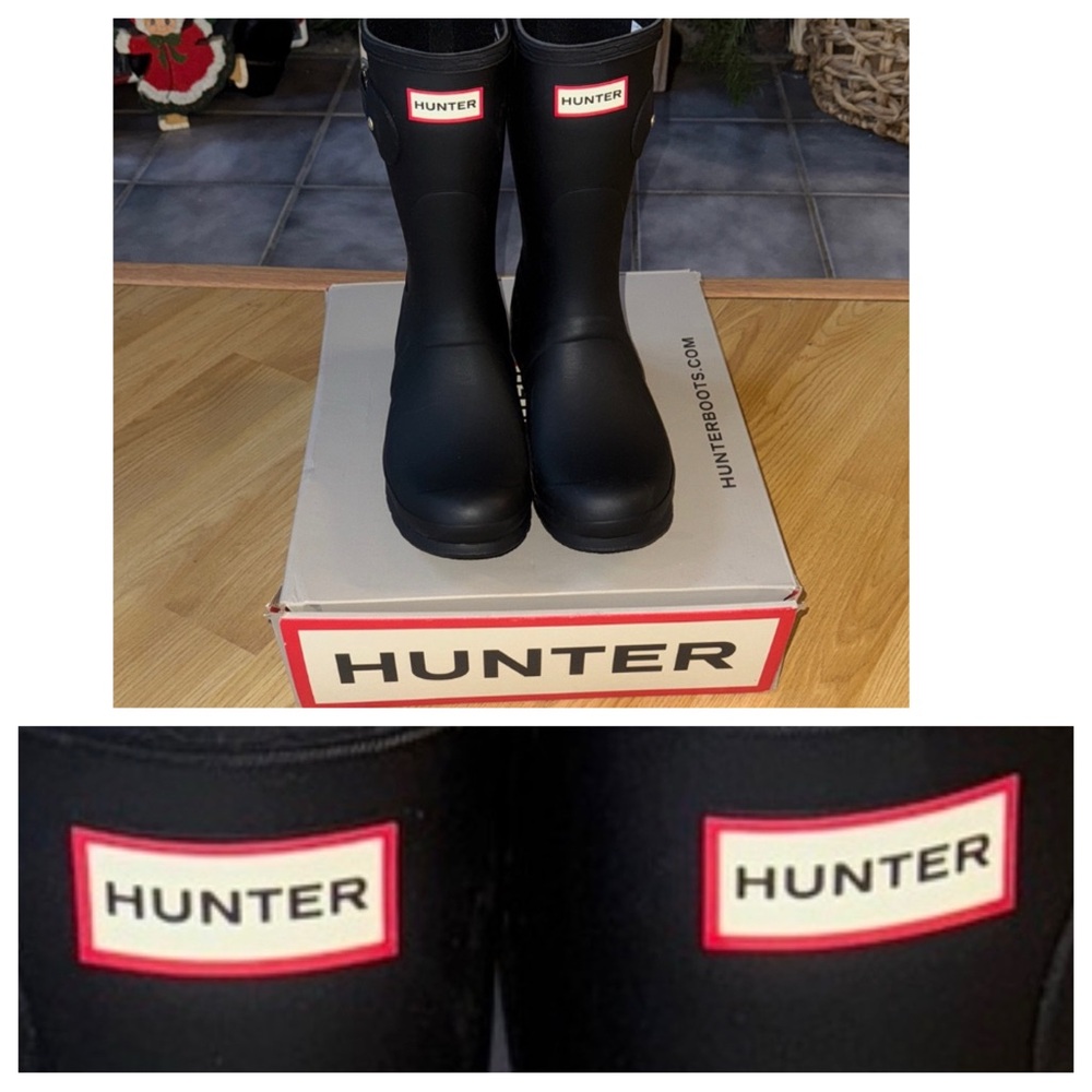 HUNTER NEW size 10 short black rain boots rainboots